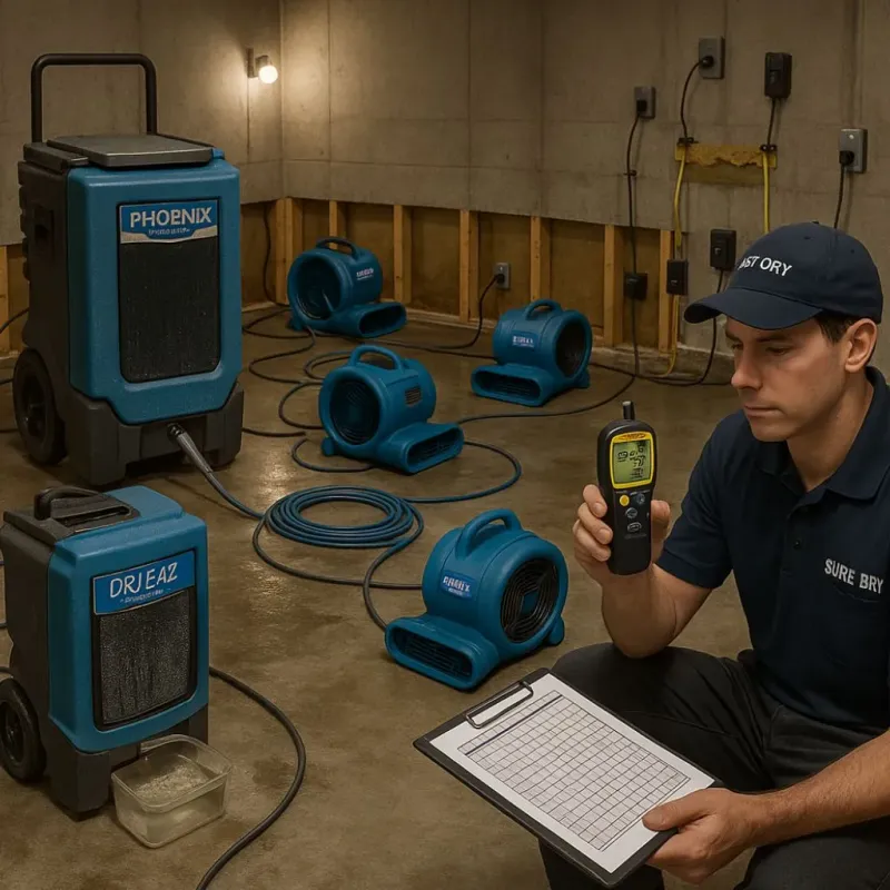 Structural Drying and Dehumidification process in Hatboro, PA